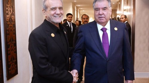 Президенти Ҷумҳурии Тоҷикистон Эмомалӣ Раҳмон бо Президенти Ҷумҳурии Исломии Эрон Масъуди Пизишкиён мулоқот намуданд