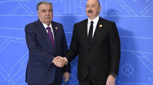 Президенти Ҷумҳурии Тоҷикистон Эмомалӣ Раҳмон бо Президенти Ҷумҳурии Озарбойҷон Илҳом Алиев мулоқот намуданд