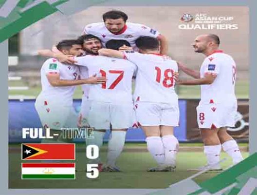 ТИМИ МИЛЛИИ ТОҶИКИСТОН ДАР ДАВРИ ПАНҶУМИ МАРҲИЛАИ ИНТИХОБИИ ҶОМИ ОСИЁ-2027 БАР ДАСТАИ ТИМОРИ ШАРҚӢ ҒАЛАБА КАРД