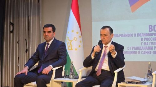 Сафир Давлатшоҳ Гулмаҳмадзода бо ҳамватанони муқими Санкт-Петербург мулоқот намуд